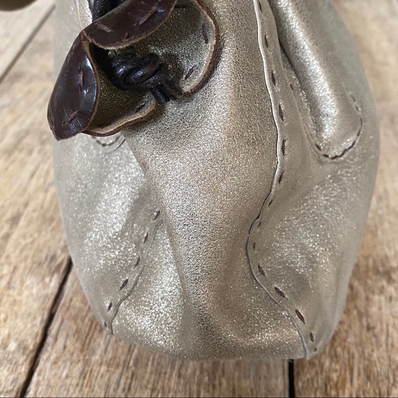 Metallic Gold Small Bag With Flowers - Picture 16 of 16